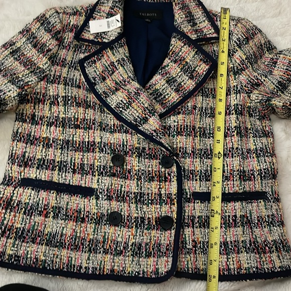 Talbots Multicolored Tweed Double Breasted Jacket Blazer, Size: 2, NWT! - Picture 8 of 10